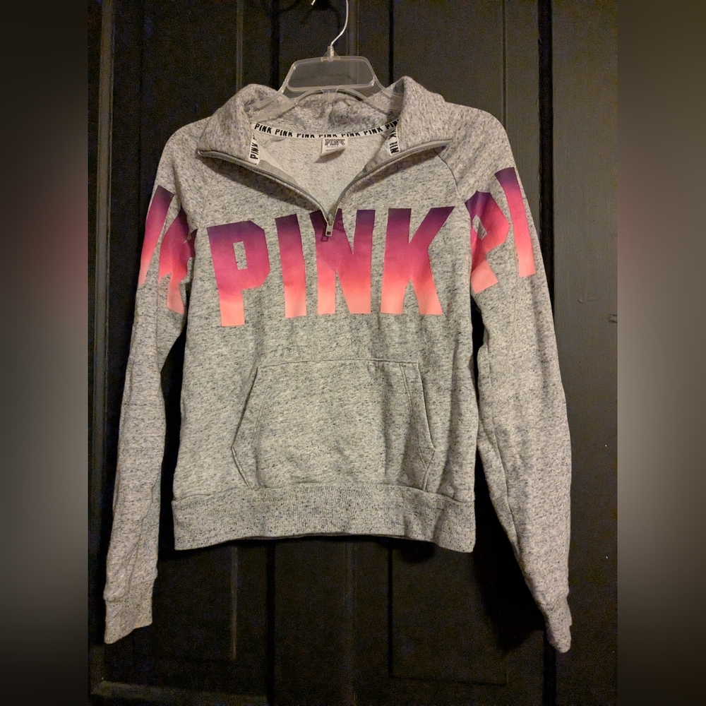 PINK Victoria's Secret Gray and Pink Ombre Women's Sweatshirt